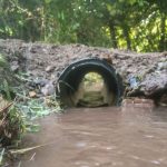 New pipe to replace bywash channel sleeper bridge